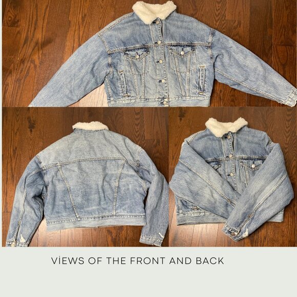 Vintage American Eagle Crop Jean Jacket with Faux Fur Lining ๐งฅ๐ - Picture 3 of 5